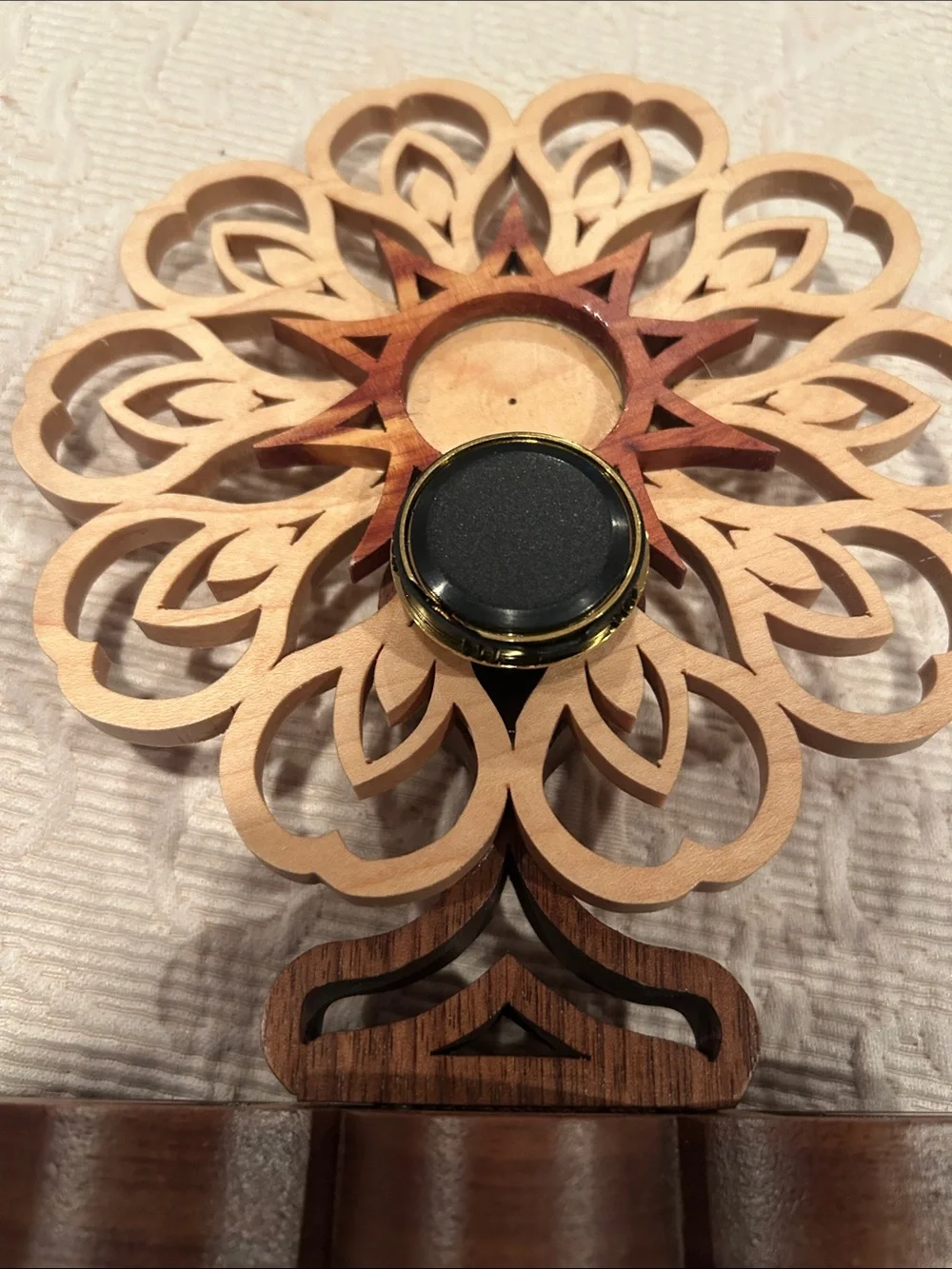 Handcrafted Woode Clock in Natural and Brown